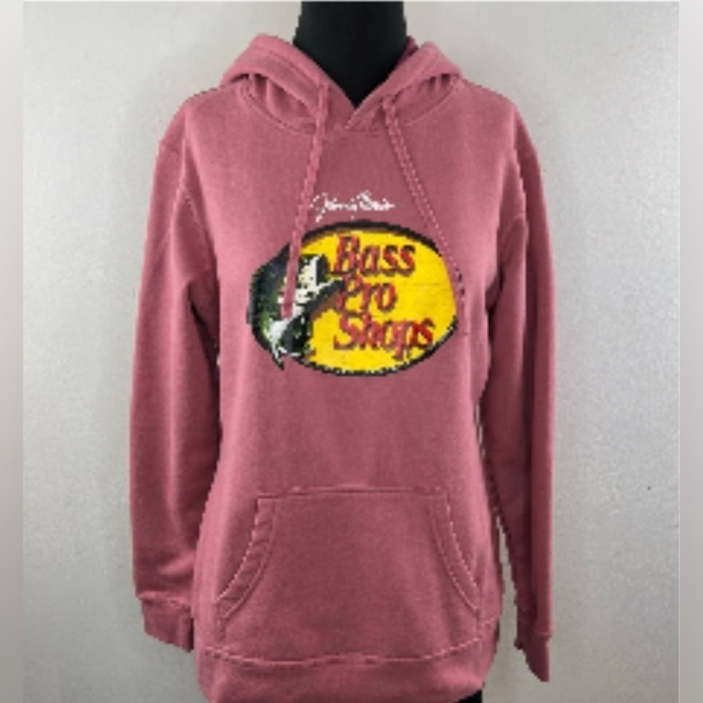 Bass Pro Shops Johnny Morris Pink Pullover Hoodie New Without Tags Size Large